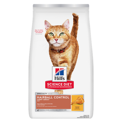 Adult Hairball Control Light Chicken Recipe Cat Food Packshot