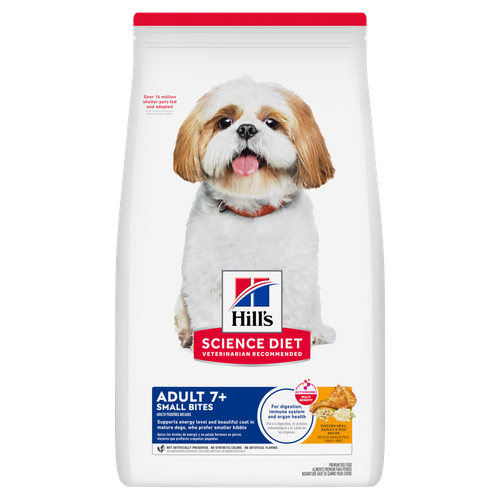 Adult 7+ Small Bites Chicken Meal, Barley & Rice Recipe Dog Food Packshot