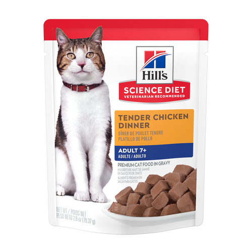 Adult 7+ Tender Chicken Dinner Cat Food Packshot