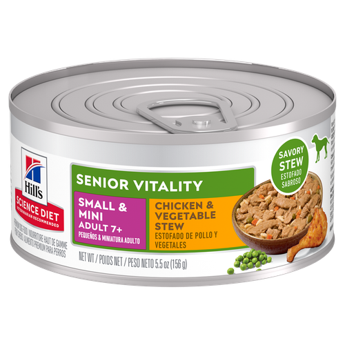 Adult 7+ Senior Vitality Small & Mini Chicken & Vegetable Stew Dog Food Packshot