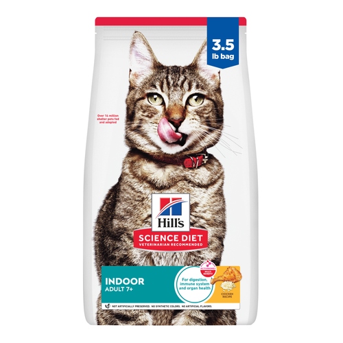 Adult 7+ Indoor Chicken Recipe Cat Food Packshot