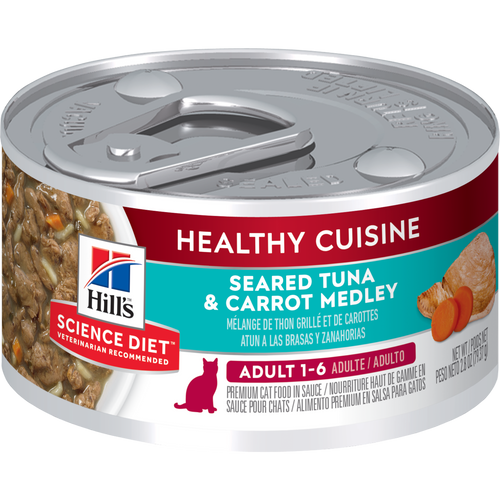 Adult Healthy Cuisine Seared Tuna & Carrot Medley Cat Food Packshot