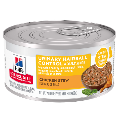 Adult Urinary Hairball Control Chicken Stew Cat Food Packshot