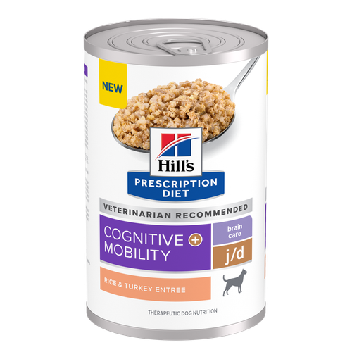 Brain Care + j/d Rice & Turkey Entrée Dog Food Packshot