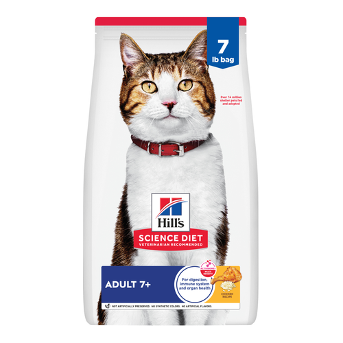 Adult 7+ Chicken Recipe Cat Food Packshot