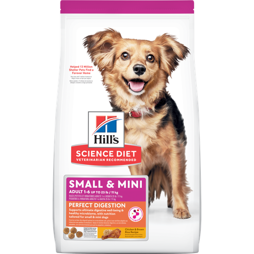 Adult Perfect Digestion Small & Mini Chicken & Brown Rice Recipe Dog Food Packshot