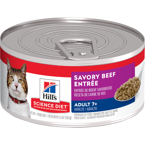 Adult 7+ Savory Beef Entrée Cat Food Packshot