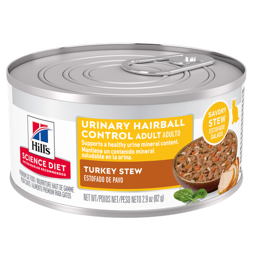Adult Urinary Hairball Control Turkey Stew Cat Food Packshot