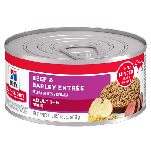 Adult Beef & Barley Entrée Dog Food Packshot
