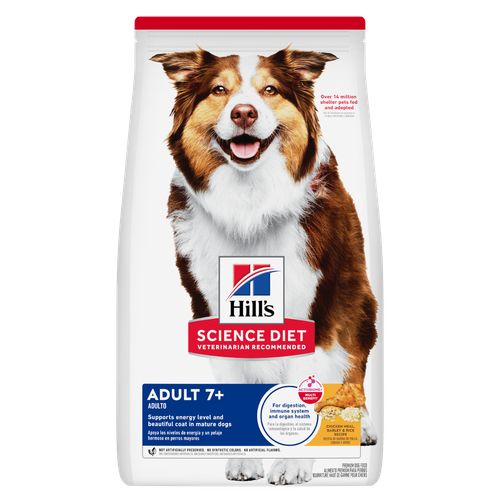 Adult 7+ Chicken Meal, Barley & Rice Recipe Dog Food Packshot