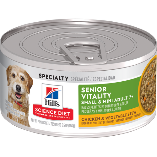 Adult 7+ Senior Vitality Small & Mini Chicken & Vegetable Stew Dog Food Packshot