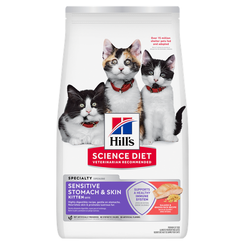 Kitten Sensitive Stomach & Skin Salmon & Brown Rice Recipe Packshot