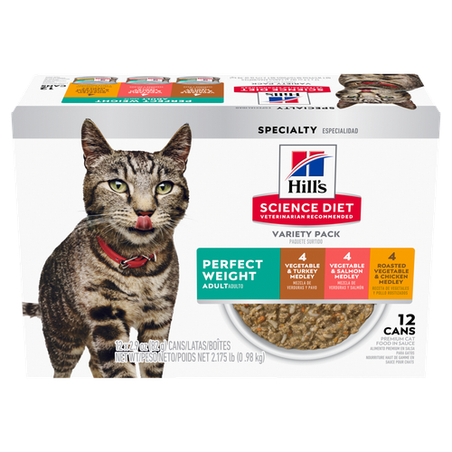 Adult Perfect Weight Roasted Vegetable & Chicken Medley cat food Packshot