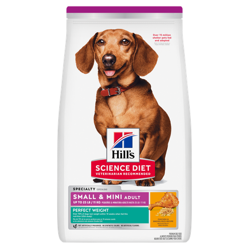 Adult Perfect Weight Small & Mini Chicken & Brown Rice Recipe Dog Food Packshot